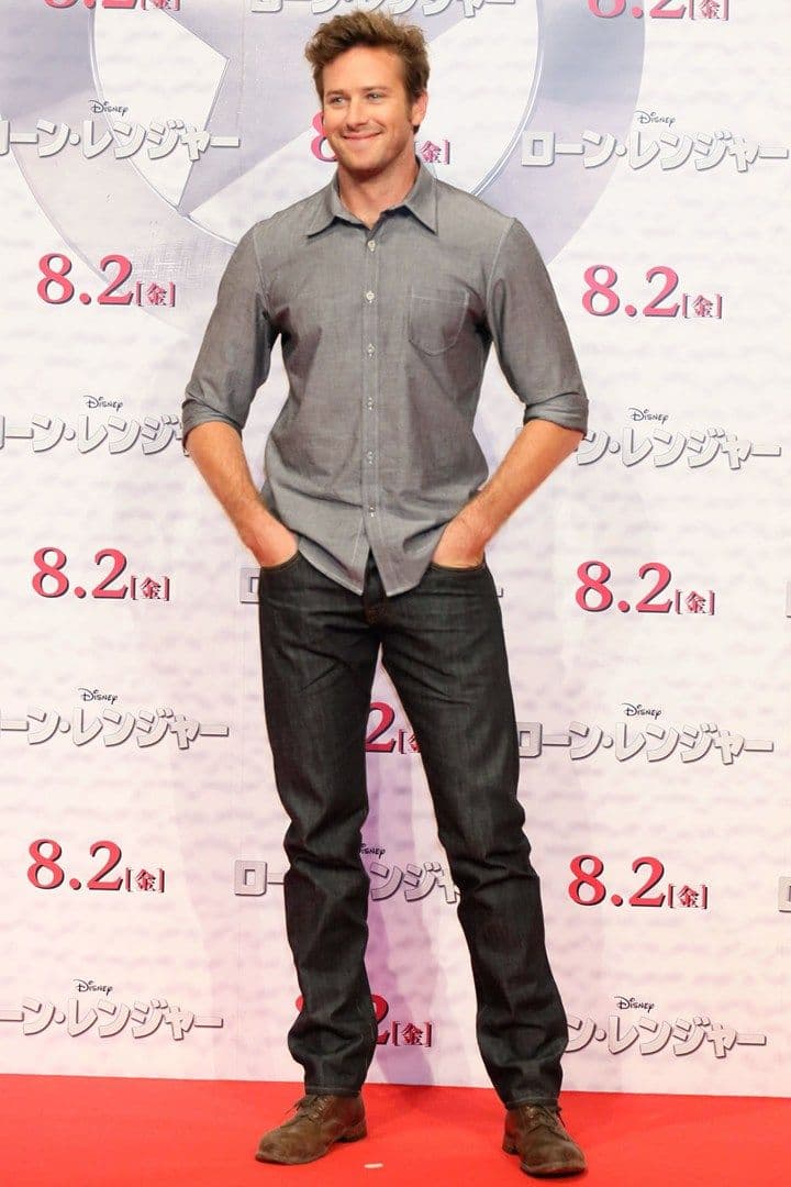 Armie Hammer’s Gray Chambray & Selvedge Denim Outfit