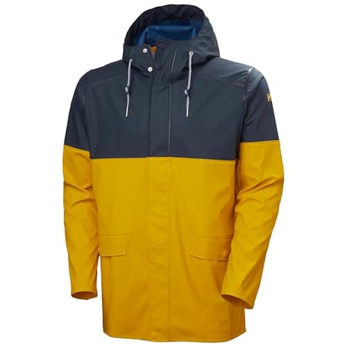 Yellow and navy men’s raincoat