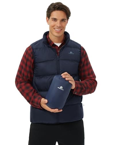 Navy 700-fill packable down vest