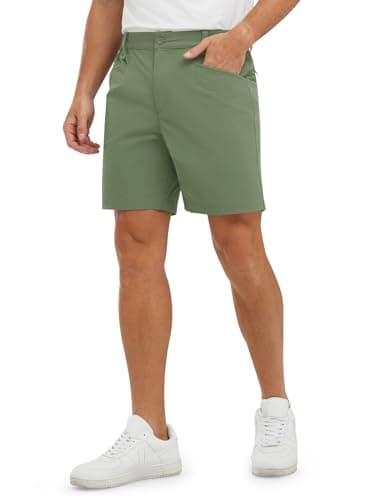 Sage green 7-inch shorts