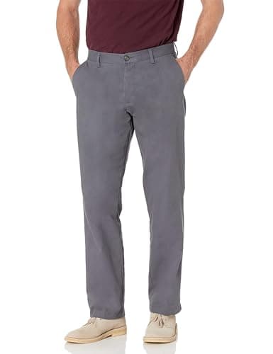 Charcoal Big & Tall flat-front chinos
