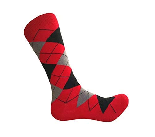 Red, Black & Gray Argyle Socks