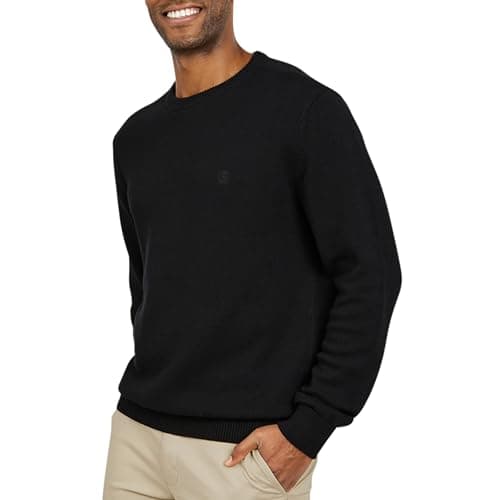 Black Cotton Crewneck Sweater