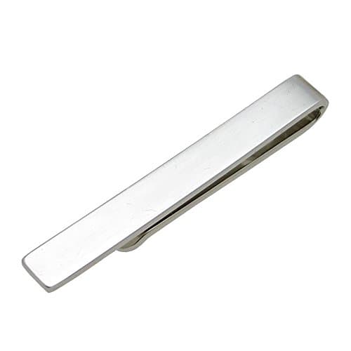 Short Silver-Tone Tie Clip