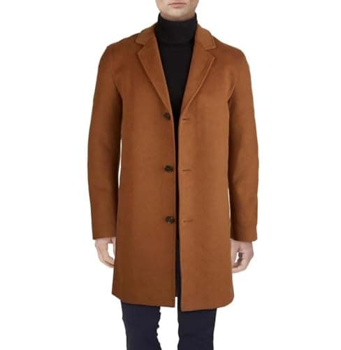 Camel wool-blend topcoat