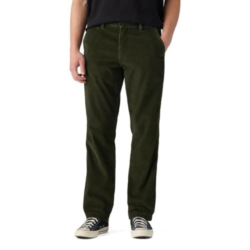 Olive relaxed straight corduroy pants