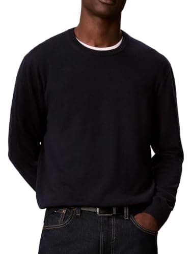 Navy merino crewneck sweater