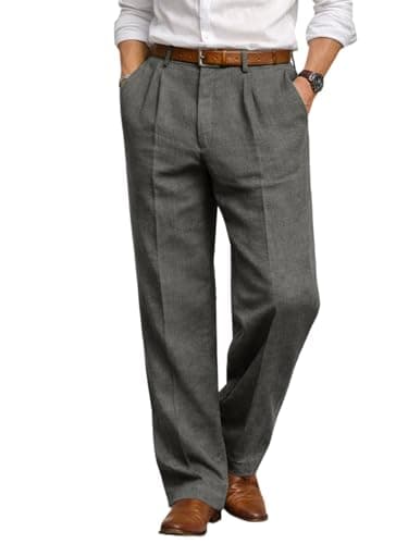 Charcoal summer linen trousers