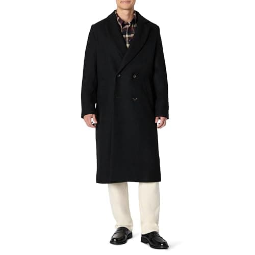Black wool-blend topcoat