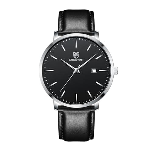 Black Leather-Strap Watch