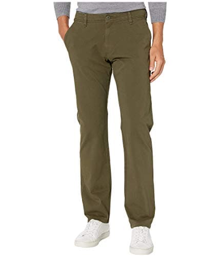 Army-olive straight chinos