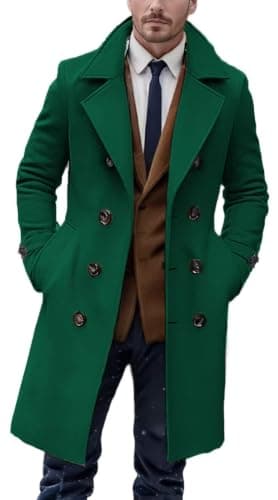 Green wool-blend peacoat