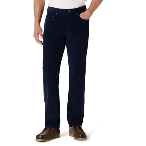 Navy straight corduroy pants