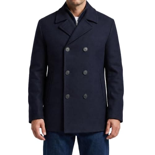 Navy Wool-Blend Peacoat