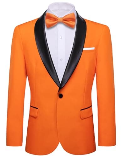 Solid orange casual sport coat