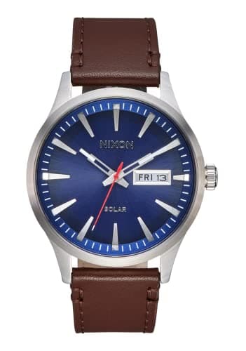 Blue-Dial Brown-Strap Watch