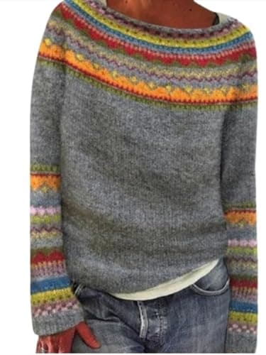 Dark gray Fair Isle knit sweater