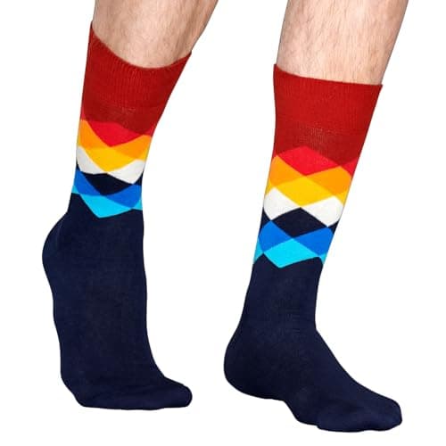 Navy Multicolor Diamond Socks