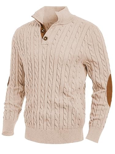 Beige cable-knit sweater