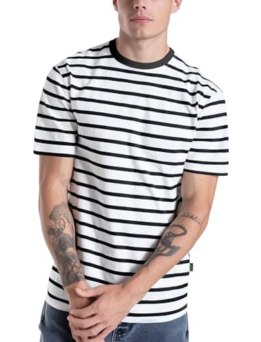 White and Black Striped T-Shirt