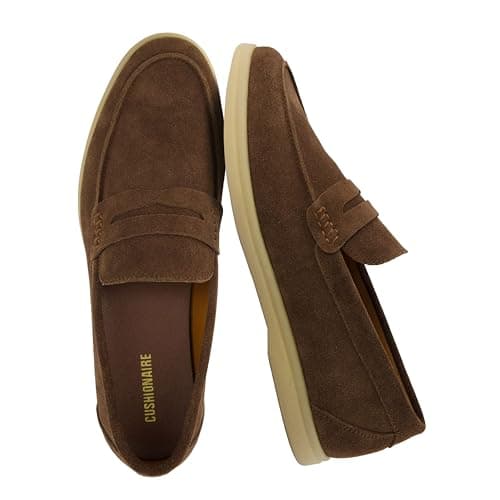 Brown leather penny loafers