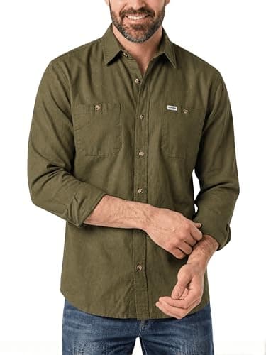 Olive Big & Tall twill shirt