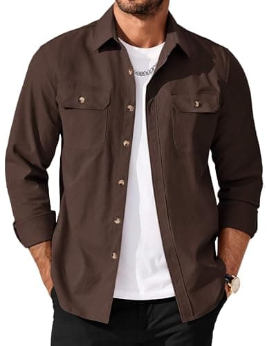 Coffee-brown overshirt