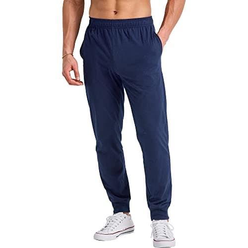 Athletic-navy cotton-jersey joggers