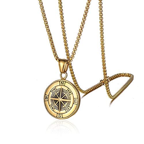 Gold-Tone Compass Pendant