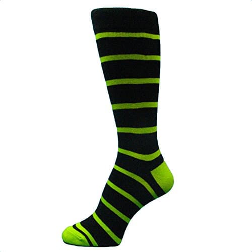Black & Lime Striped Socks