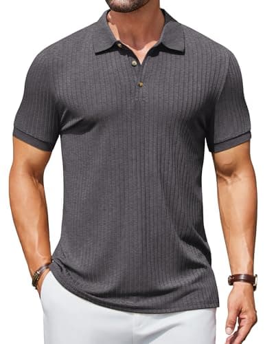 Charcoal knit polo