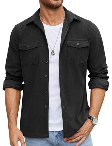 Black waffle overshirt