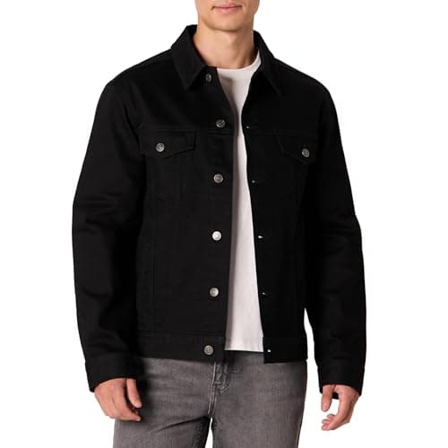 Black denim trucker jacket