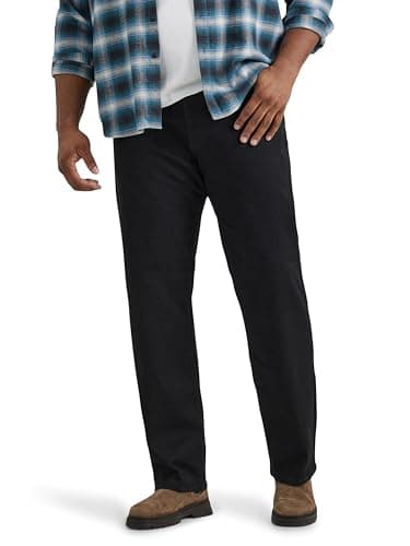 Black relaxed-straight jeans