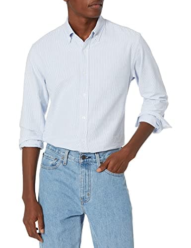Blue-stripe Oxford shirt