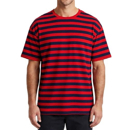 Red and Navy Striped T-Shirt