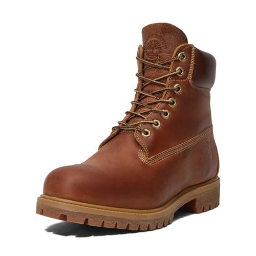 Brown waterproof lace-up boots