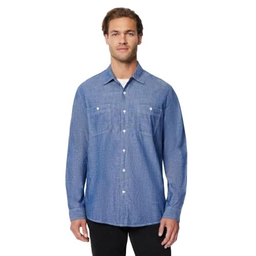 Rinsed cotton chambray shirt