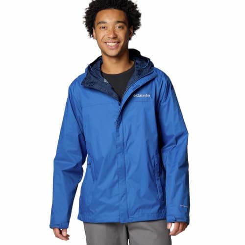 Blue lightweight rain shell