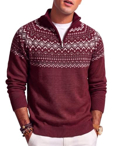 Burgundy Fair Isle sweater