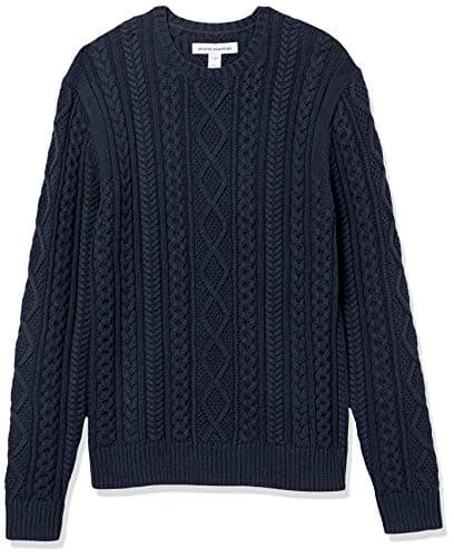Navy fisherman cable-knit sweater