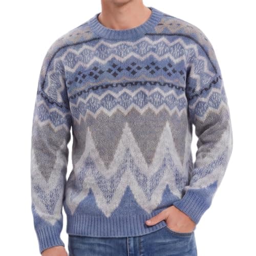 Blue Fair Isle patterned sweater