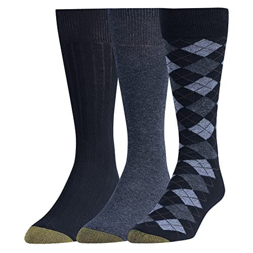 Navy patterned dress socks