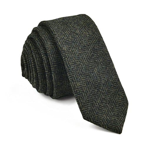 Green wool-tweed tie