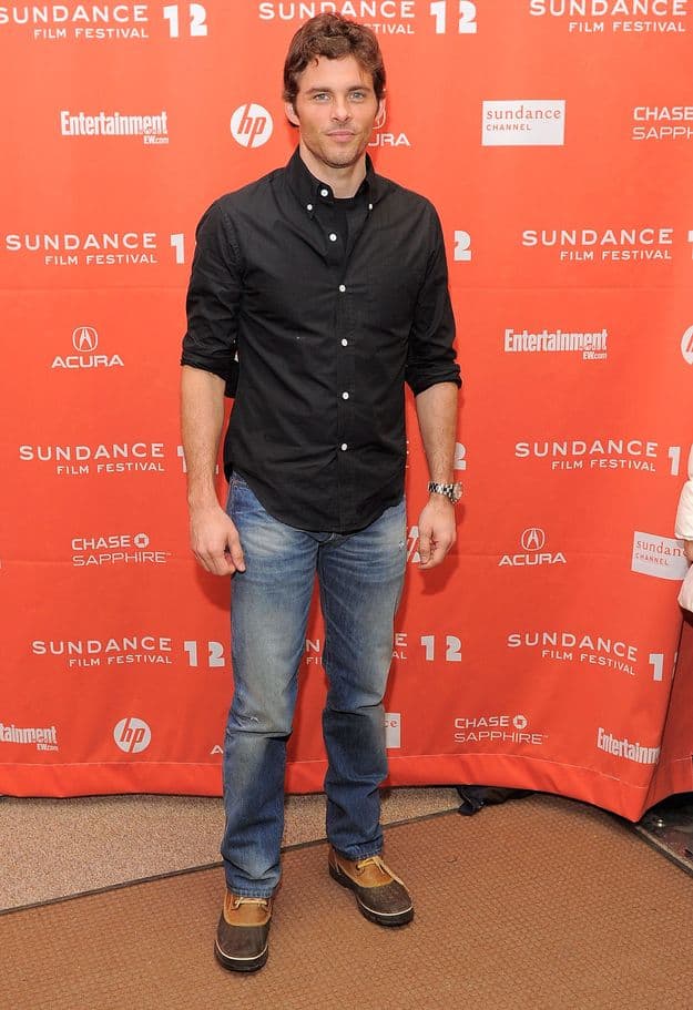 James Marsden’s Black Shirt & Duck Boots Outfit