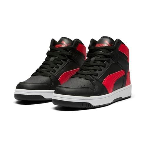 Black-and-Red High-Top Sneakers