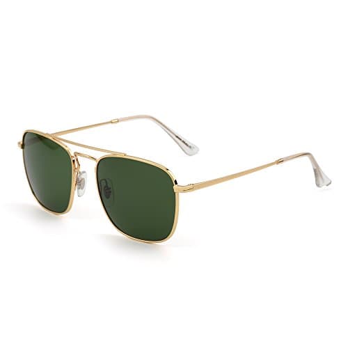 Gold-Frame Square Sunglasses