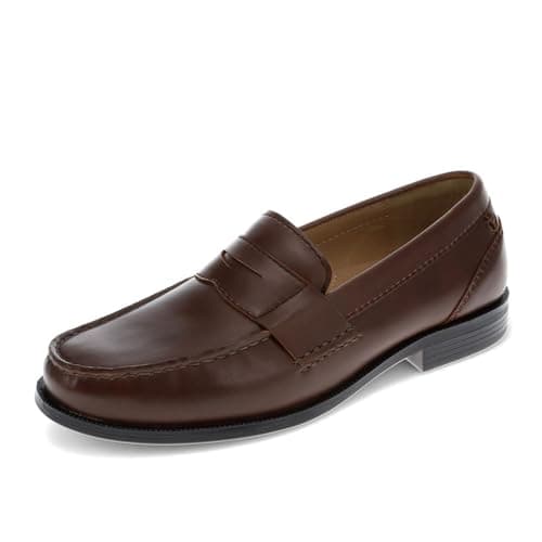Brown suede penny loafers