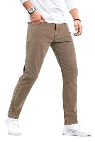 Tan Slim-Fit Jeans