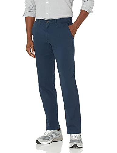 Navy straight-fit chinos